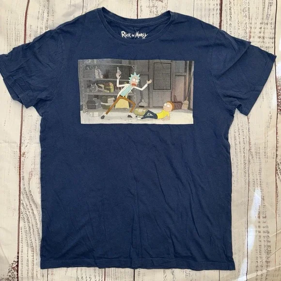 Adult Swim Rick and Morty T-Shirt Size Medium Blue - Picture 1 of 6